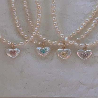 Pearl Inlaid Gemstone Necklaces